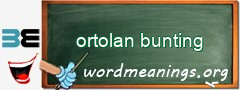 WordMeaning blackboard for ortolan bunting